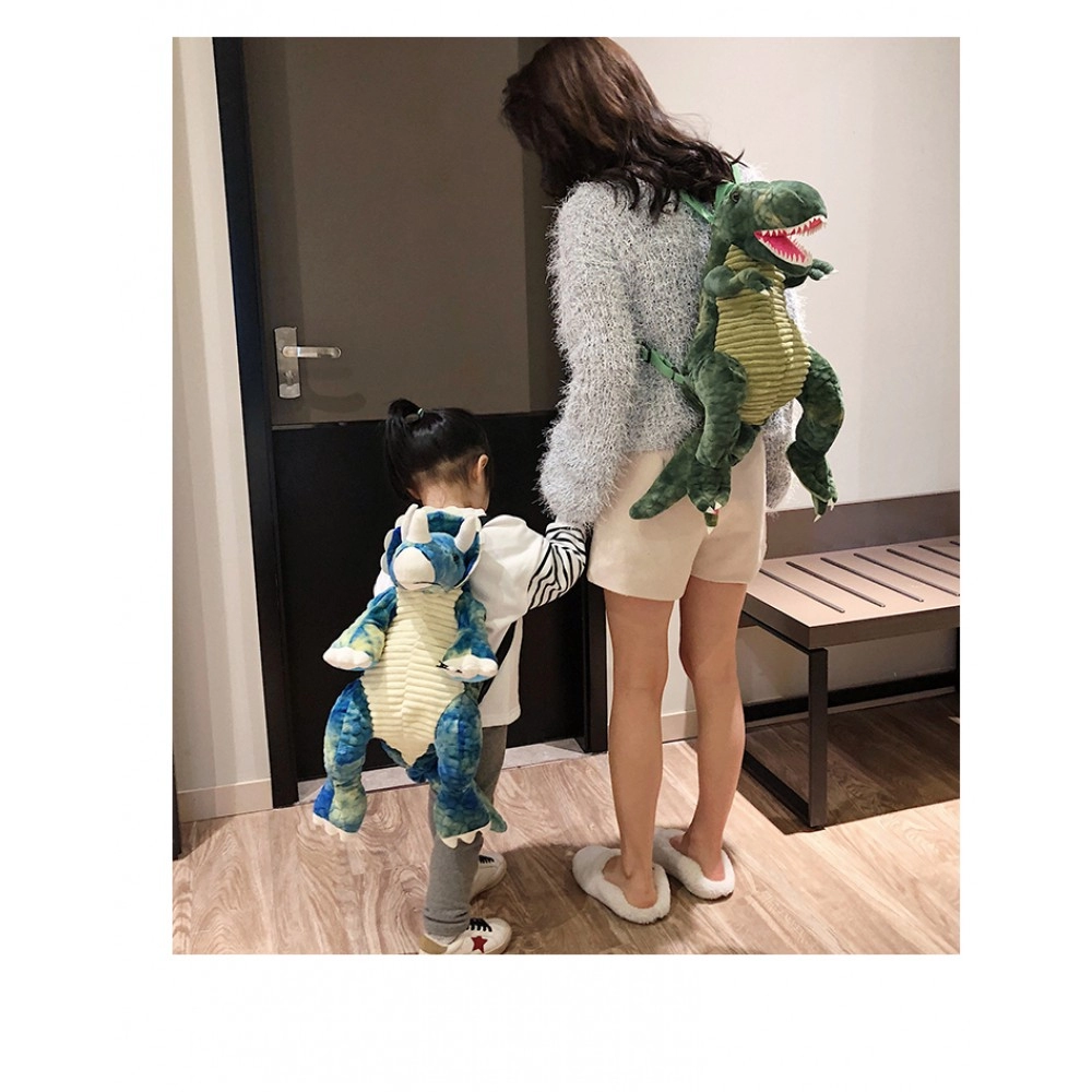 New Fashion parent-child Creative 3D Dinosaur Backpack Cute Animal Cartoon Plush Backpack Dinosaurs Bag for Children Kids Gifts